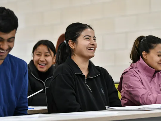 A group of students sitting in a lecture at University College Birmingham
