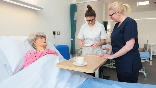 Adult nursing student and a teacher at the Health Suite Moss House