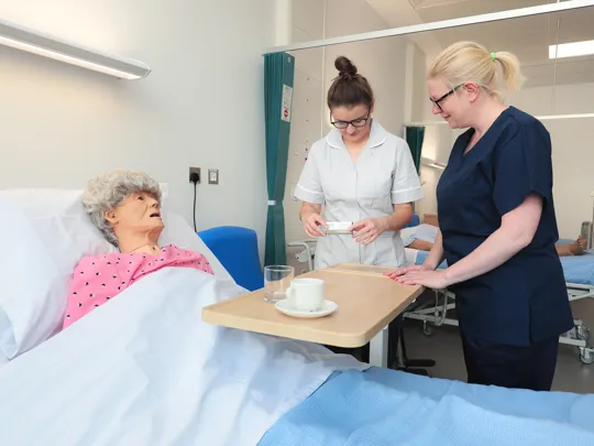 Adult nursing student and a teacher at the Health Suite Moss House