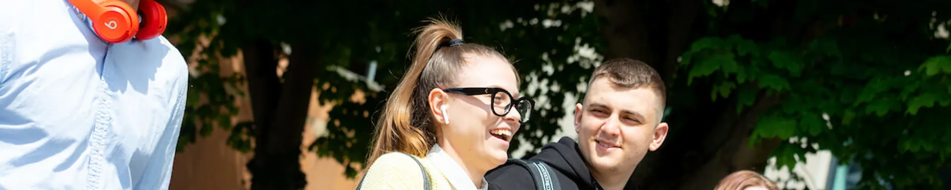 Students outside University College Birmingham Open Day