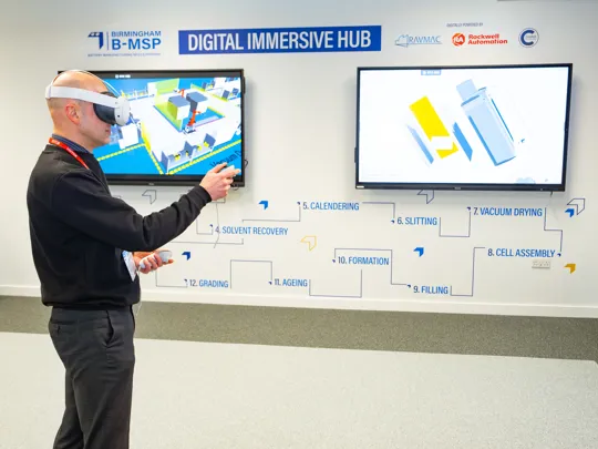 Student working on a VR headset