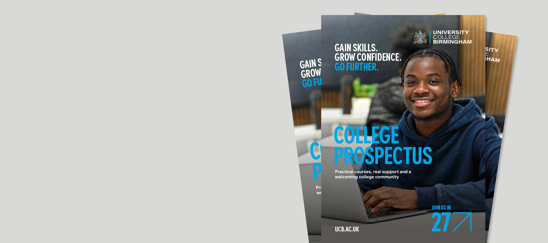 Graphic showing the front cover of the College Prospectus