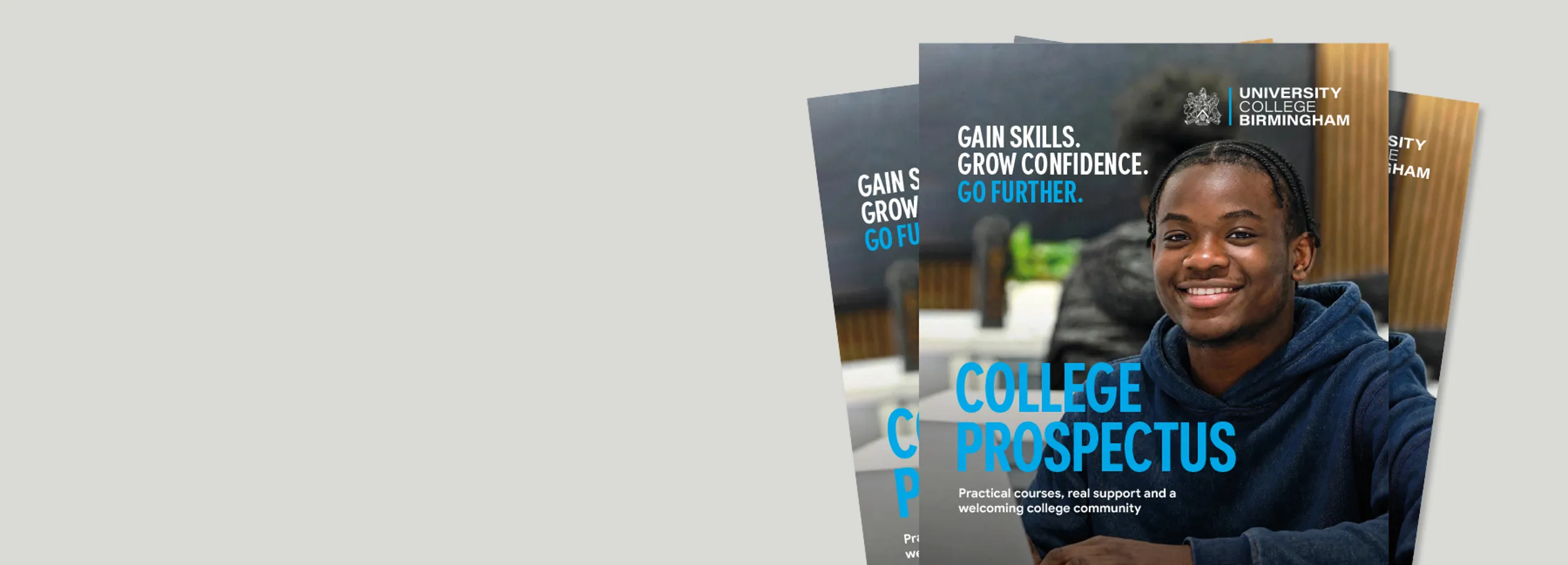 Graphic showing the front cover of the College Prospectus