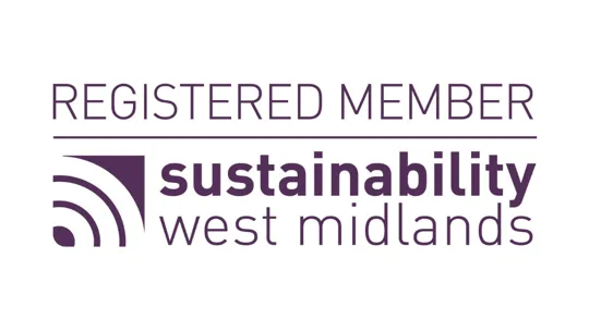 Logo saying registered member sustainability west midlands