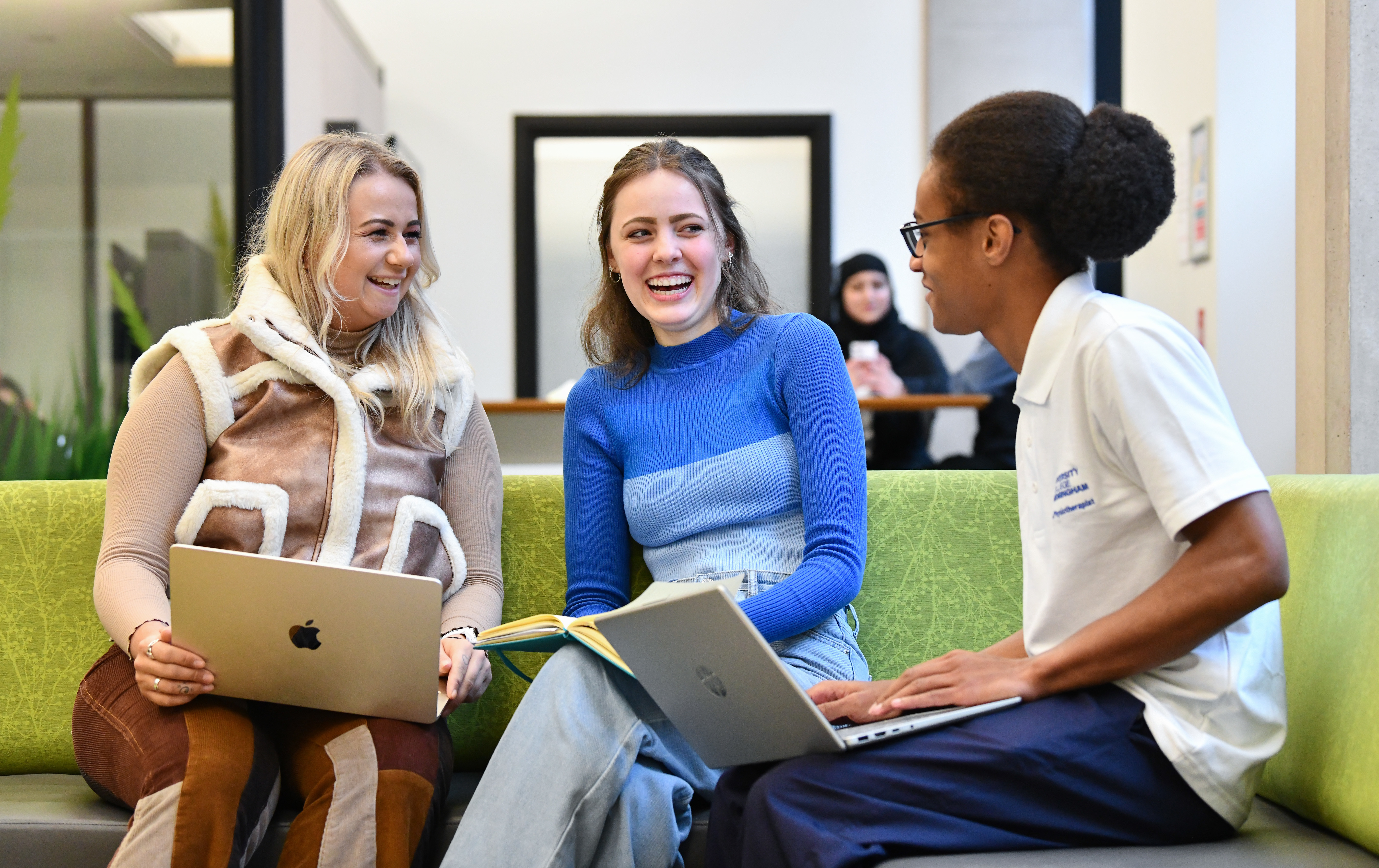 College students smiling