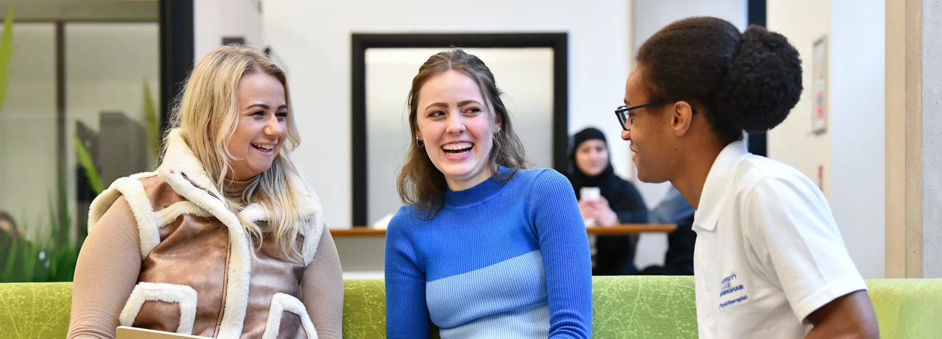 College students smiling
