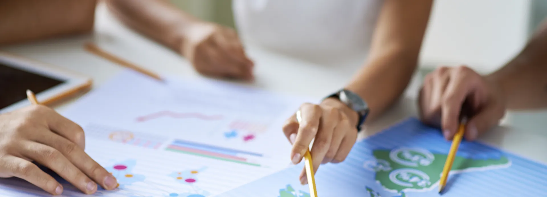 Students working on a task together