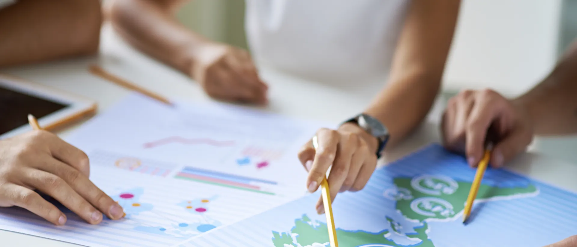 Students working on a task together