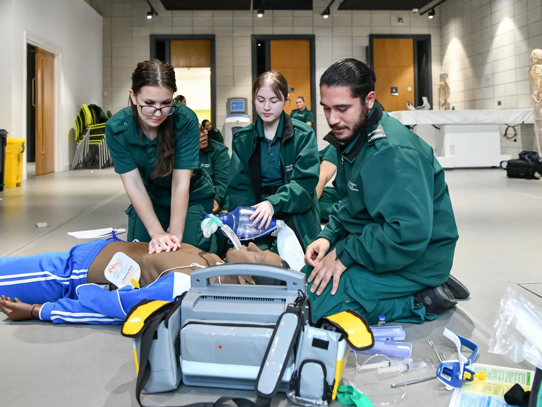 Paramedic Science students in a practical session